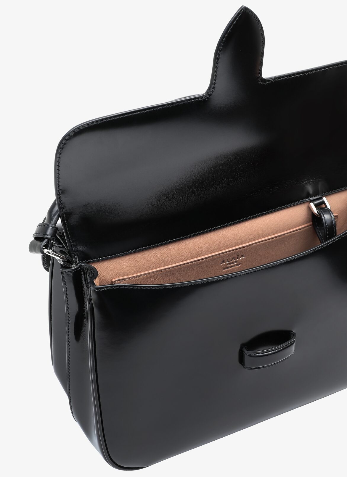BETTINA MEDIUM LAQUE GOUTTE CLOU STRAP BLACK ALAÏA BLACK  BETTINA MEDIUM LAQUE GOUTTE CLOU STRAP BLACK